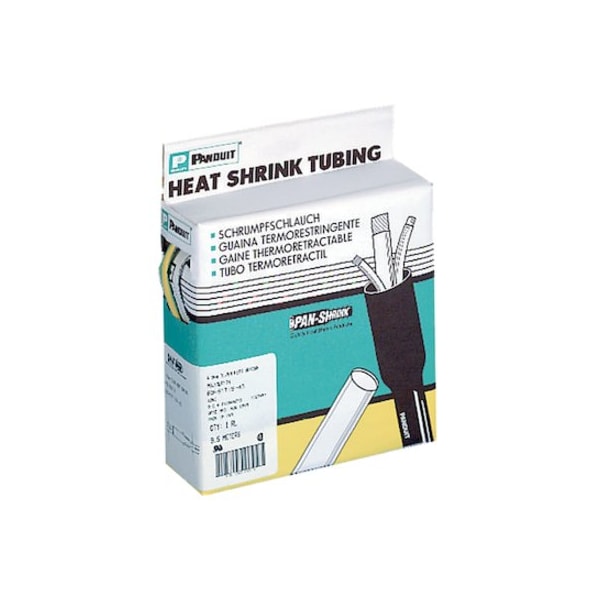 Heat Shrink Tube, Thin Wall, 2:1 I.D. Shrink Ratio, 1/2 in I.D. Before Shrinking, Black, 25 ft